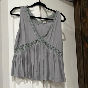 Gray, flowy tank - purchased at a boutique